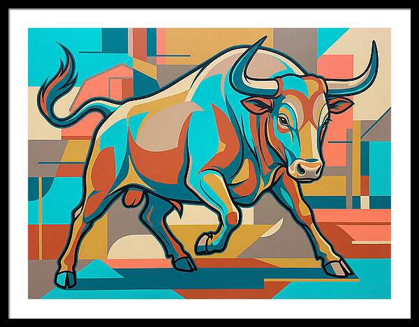 Bold Bull In Vibrant Colors