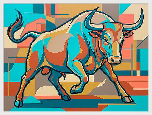 Bold Bull In Vibrant Colors