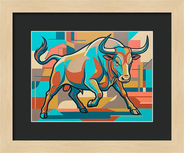 Bold Bull In Vibrant Colors