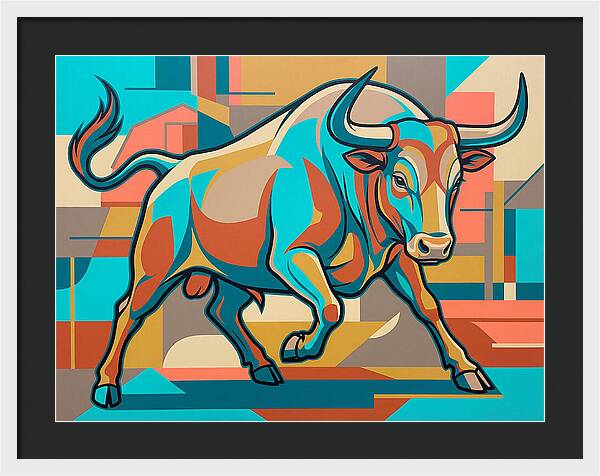 Bold Bull In Vibrant Colors