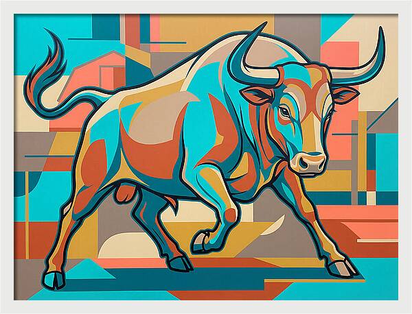 Bold Bull In Vibrant Colors
