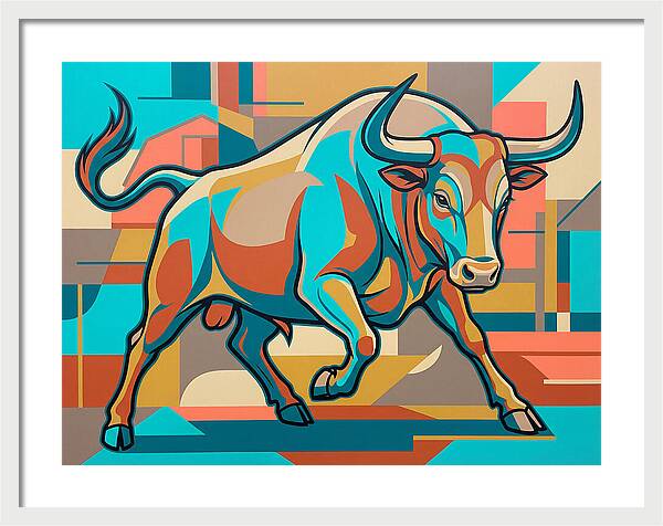 Bold Bull In Vibrant Colors