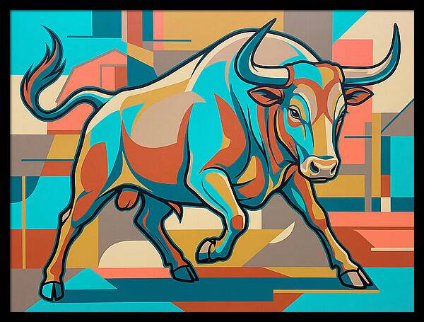 Bold Bull In Vibrant Colors