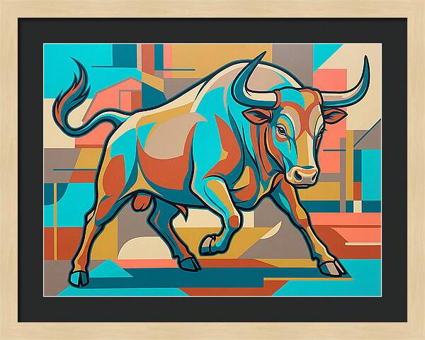 Bold Bull In Vibrant Colors