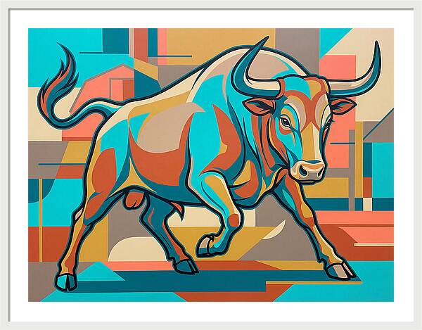 Bold Bull In Vibrant Colors