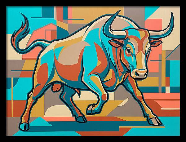 Bold Bull In Vibrant Colors
