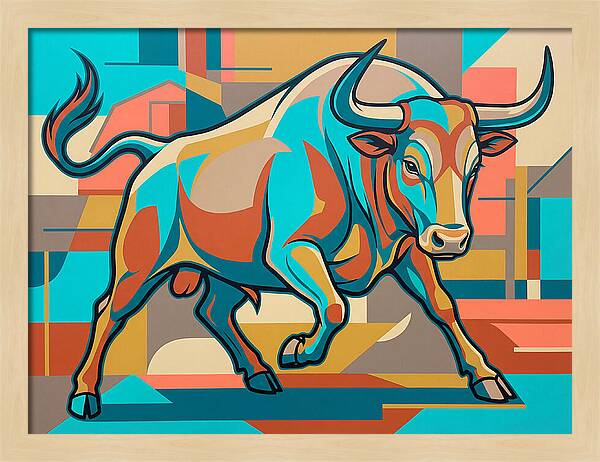 Bold Bull In Vibrant Colors