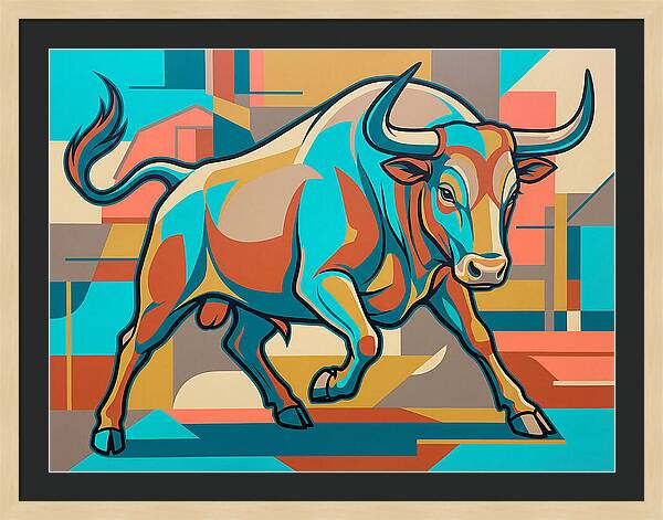 Bold Bull In Vibrant Colors