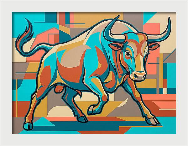 Bold Bull In Vibrant Colors