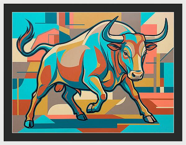 Bold Bull In Vibrant Colors