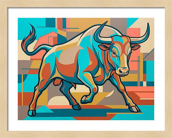 Bold Bull In Vibrant Colors