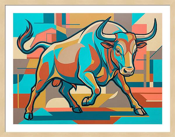 Bold Bull In Vibrant Colors