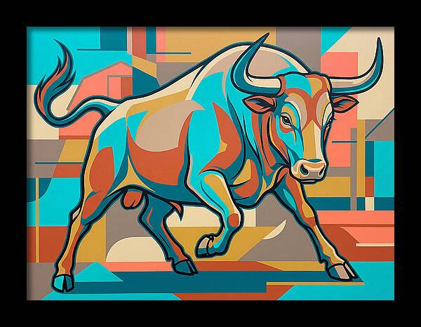 Bold Bull In Vibrant Colors