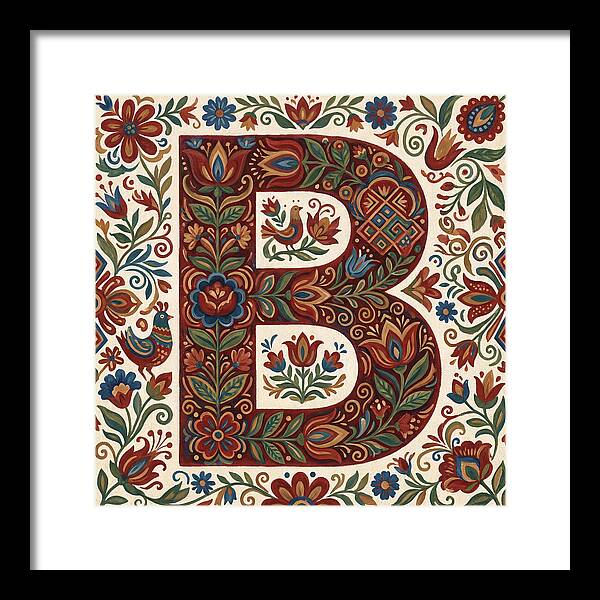Bold Floral Letter B
