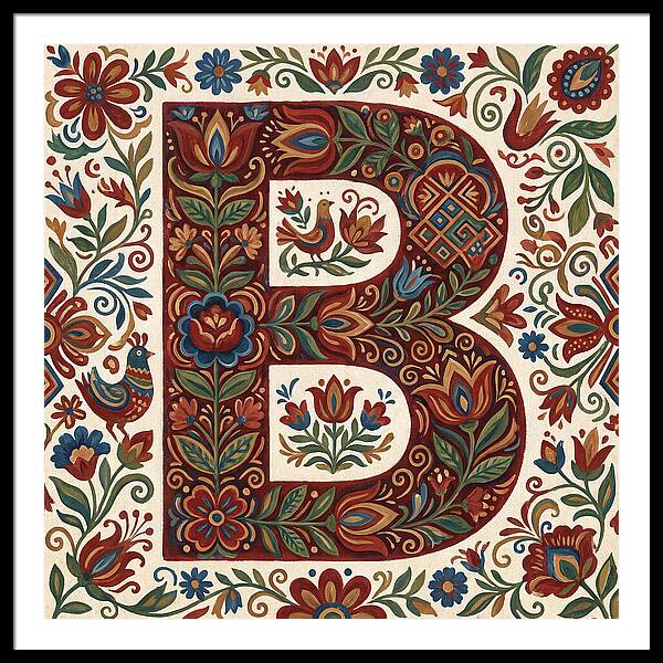 Bold Floral Letter B