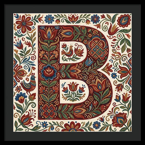 Bold Floral Letter B