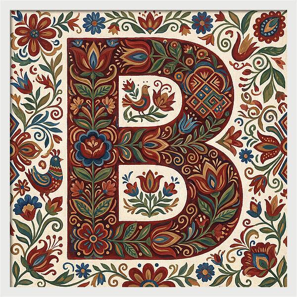 Bold Floral Letter B
