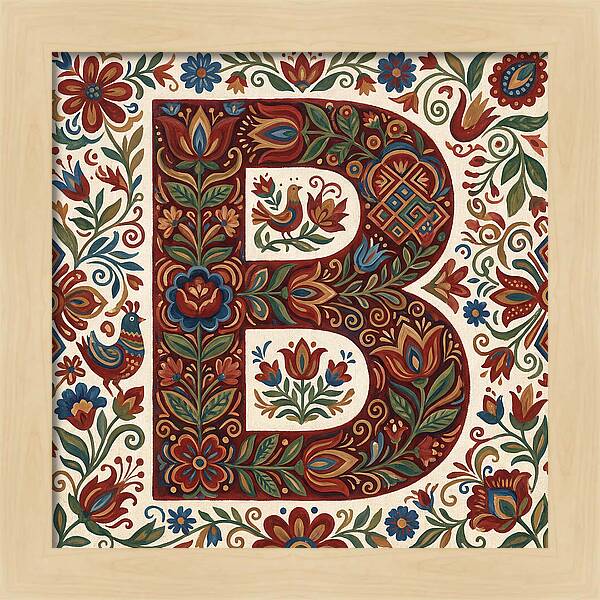 Bold Floral Letter B