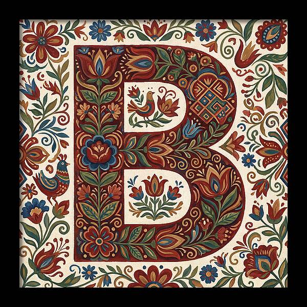 Bold Floral Letter B