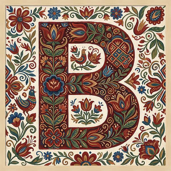 Bold Floral Letter B