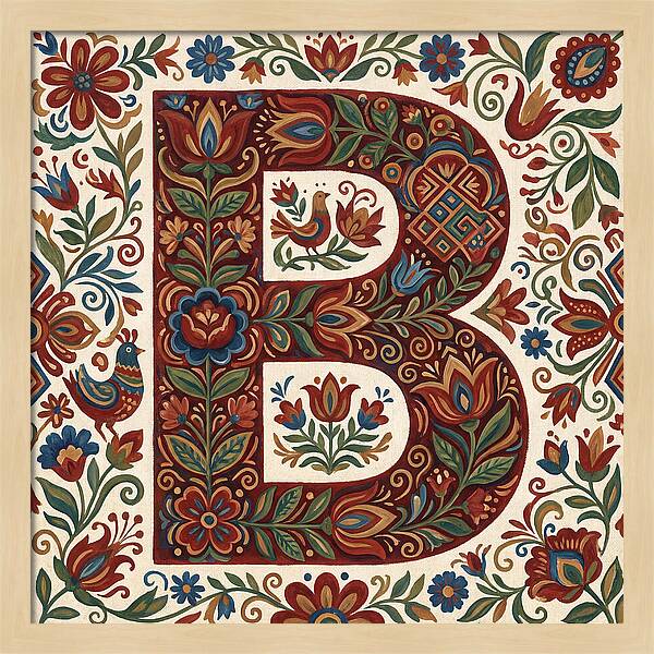 Bold Floral Letter B