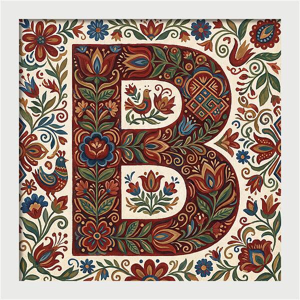 Bold Floral Letter B