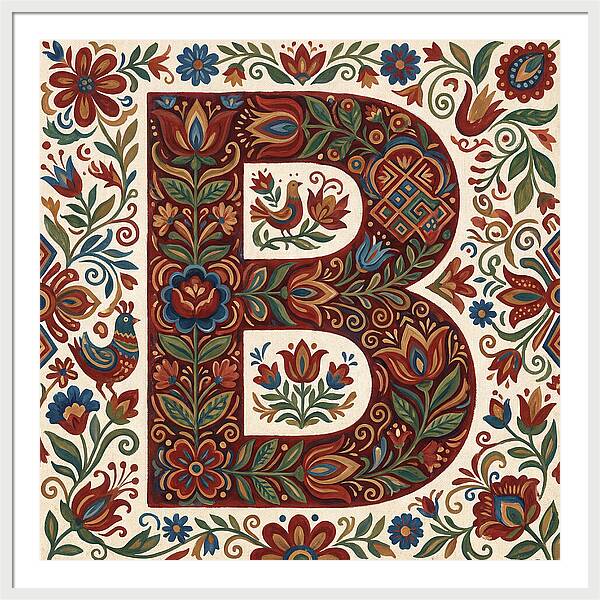 Bold Floral Letter B