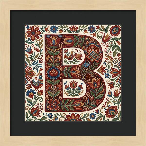 Bold Floral Letter B