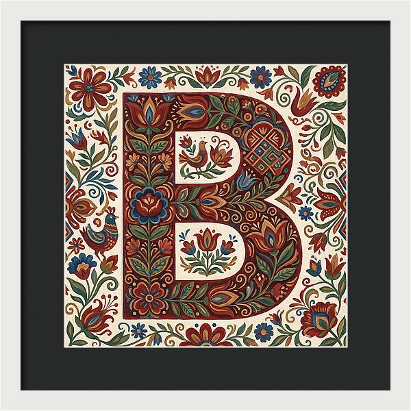 Bold Floral Letter B