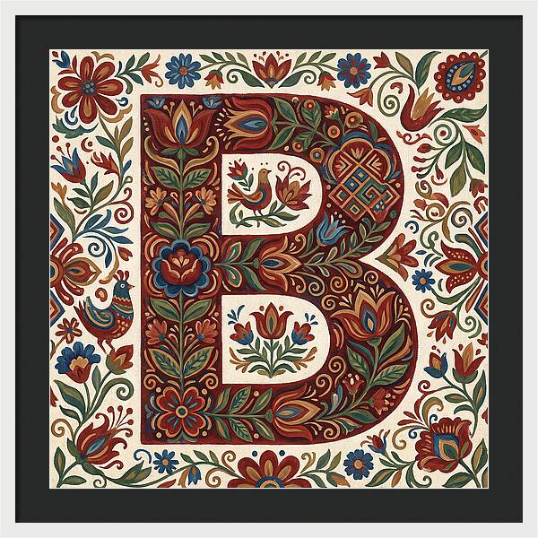 Bold Floral Letter B