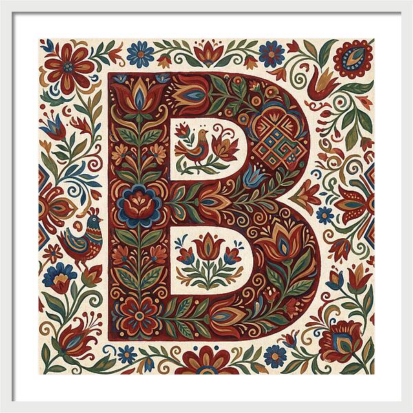 Bold Floral Letter B
