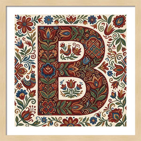 Bold Floral Letter B