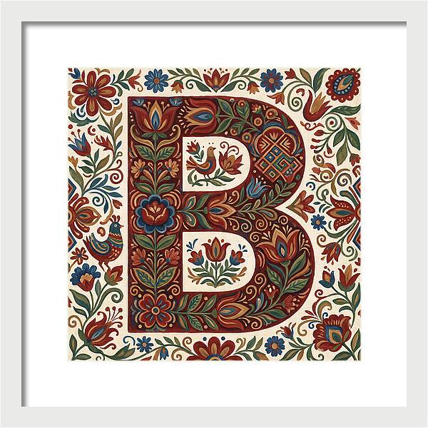Bold Floral Letter B