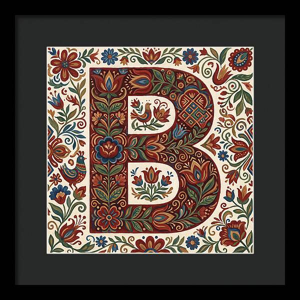Bold Floral Letter B