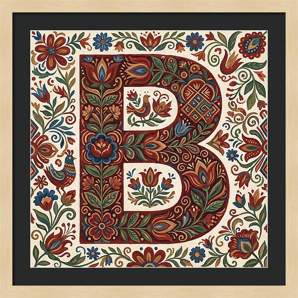 Bold Floral Letter B