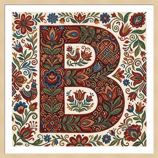 Bold Floral Letter B
