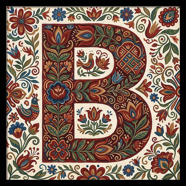 Bold Floral Letter B