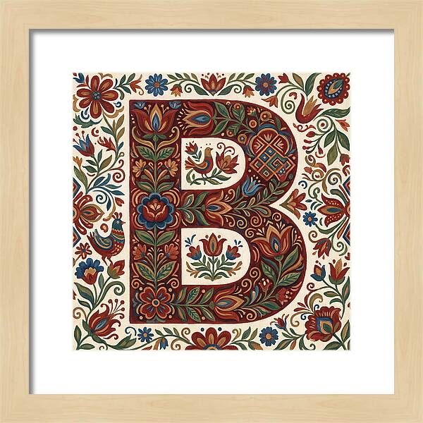 Bold Floral Letter B