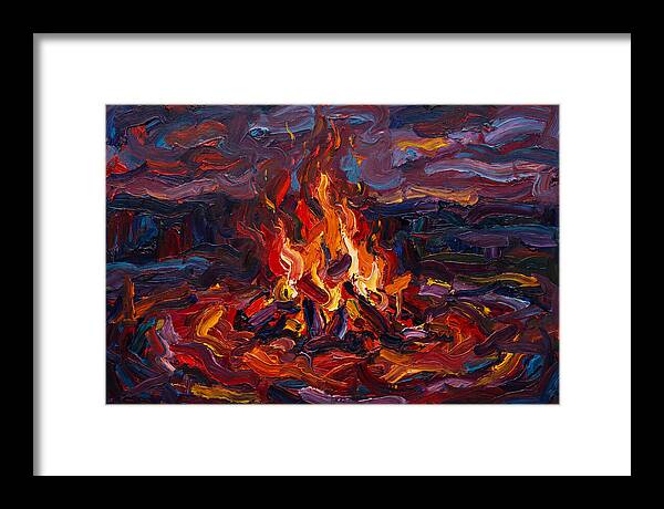 Bonfire Blaze At Dusk