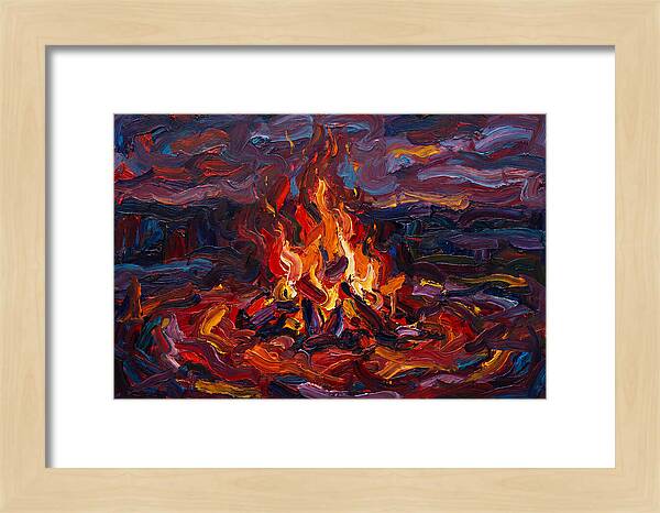 Bonfire Blaze At Dusk
