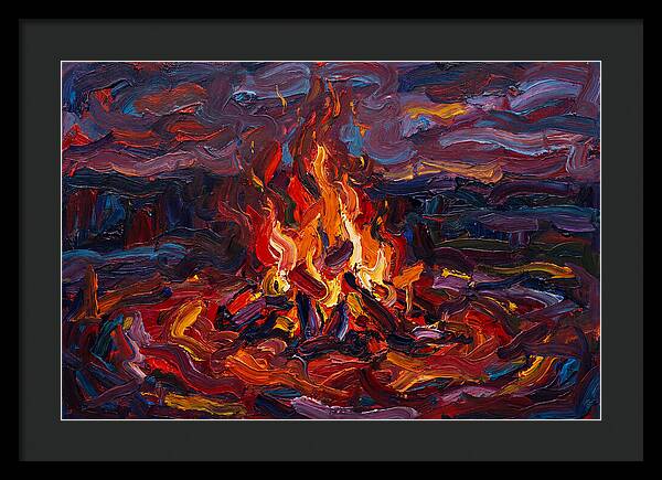 Bonfire Blaze At Dusk