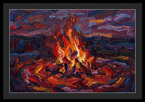 Bonfire Blaze At Dusk