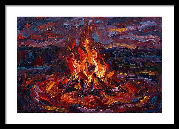 Bonfire Blaze At Dusk