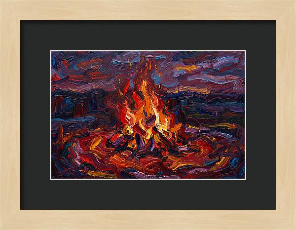 Bonfire Blaze At Dusk