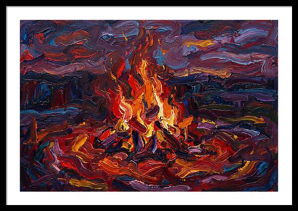 Bonfire Blaze At Dusk