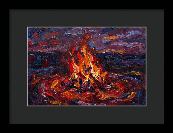 Bonfire Blaze At Dusk
