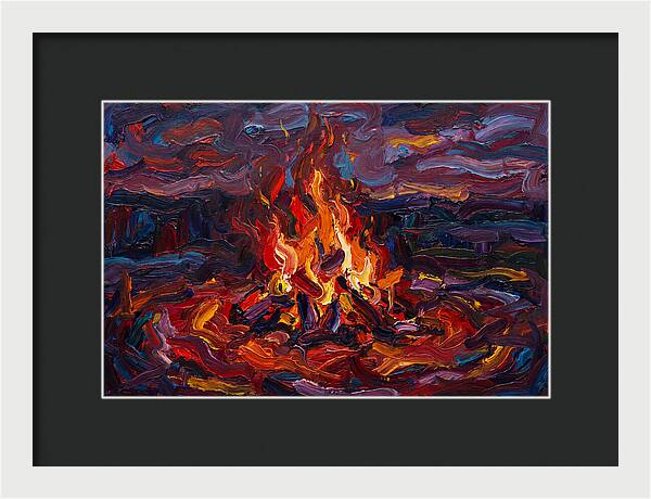 Bonfire Blaze At Dusk