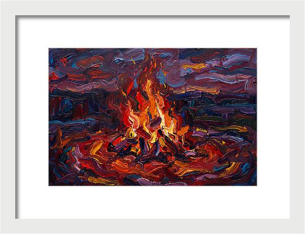 Bonfire Blaze At Dusk