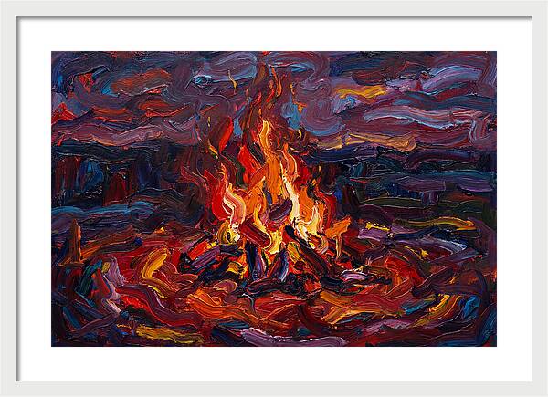 Bonfire Blaze At Dusk