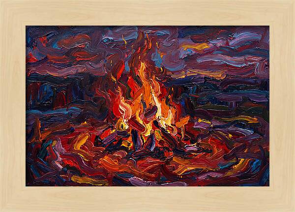 Bonfire Blaze At Dusk